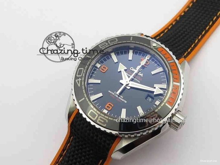 0521 Resilient Planet Ocean 2016 43.5mm SS OM 1:1 Best Edition Black Dial On Black Nylon Strap A 8167